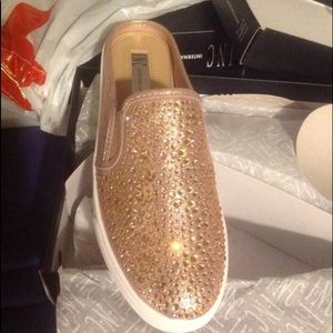 Backless sneakers rose gold